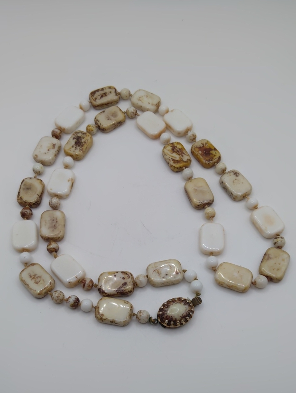 Austria Art Milk Glass Necklace Vintage